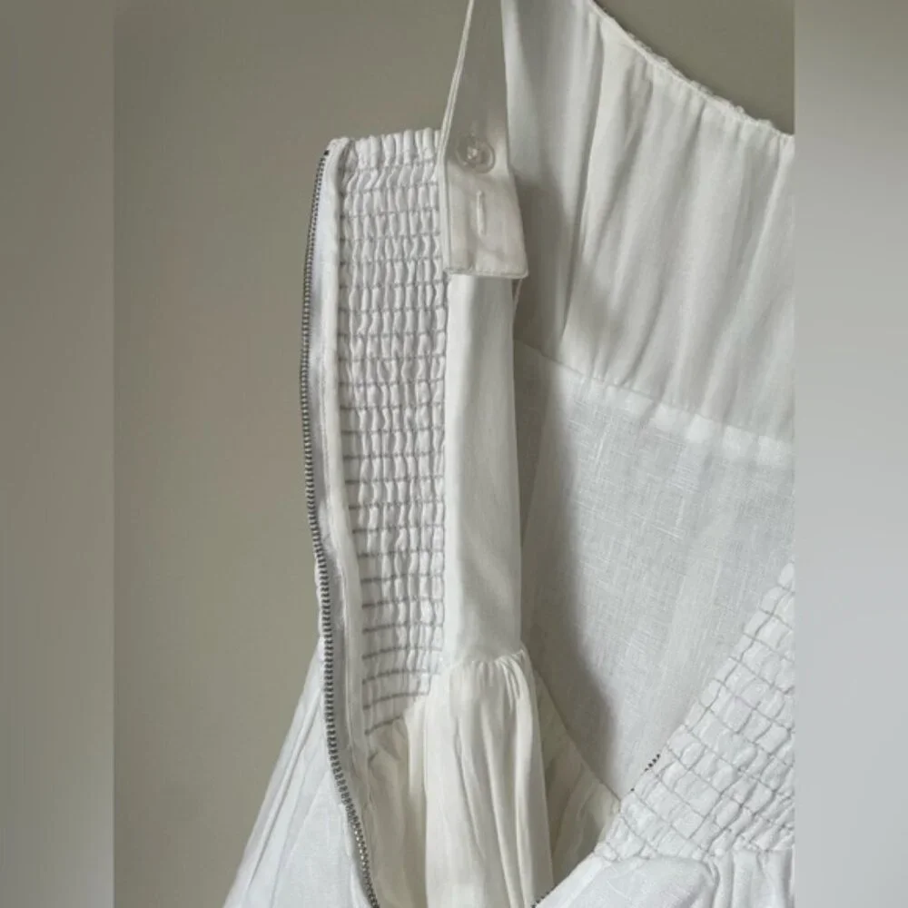 NEW Reformation Balia Linen Sleeveless Midi Dress in White | US 4 UK 8 - Picture 13 of 16